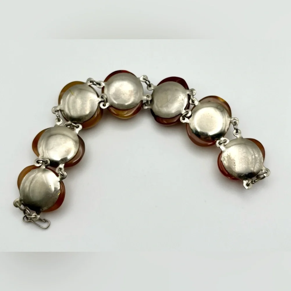 Vintage Large Chunky Carnelian Agate Link Bracelet - Picture 9 of 16